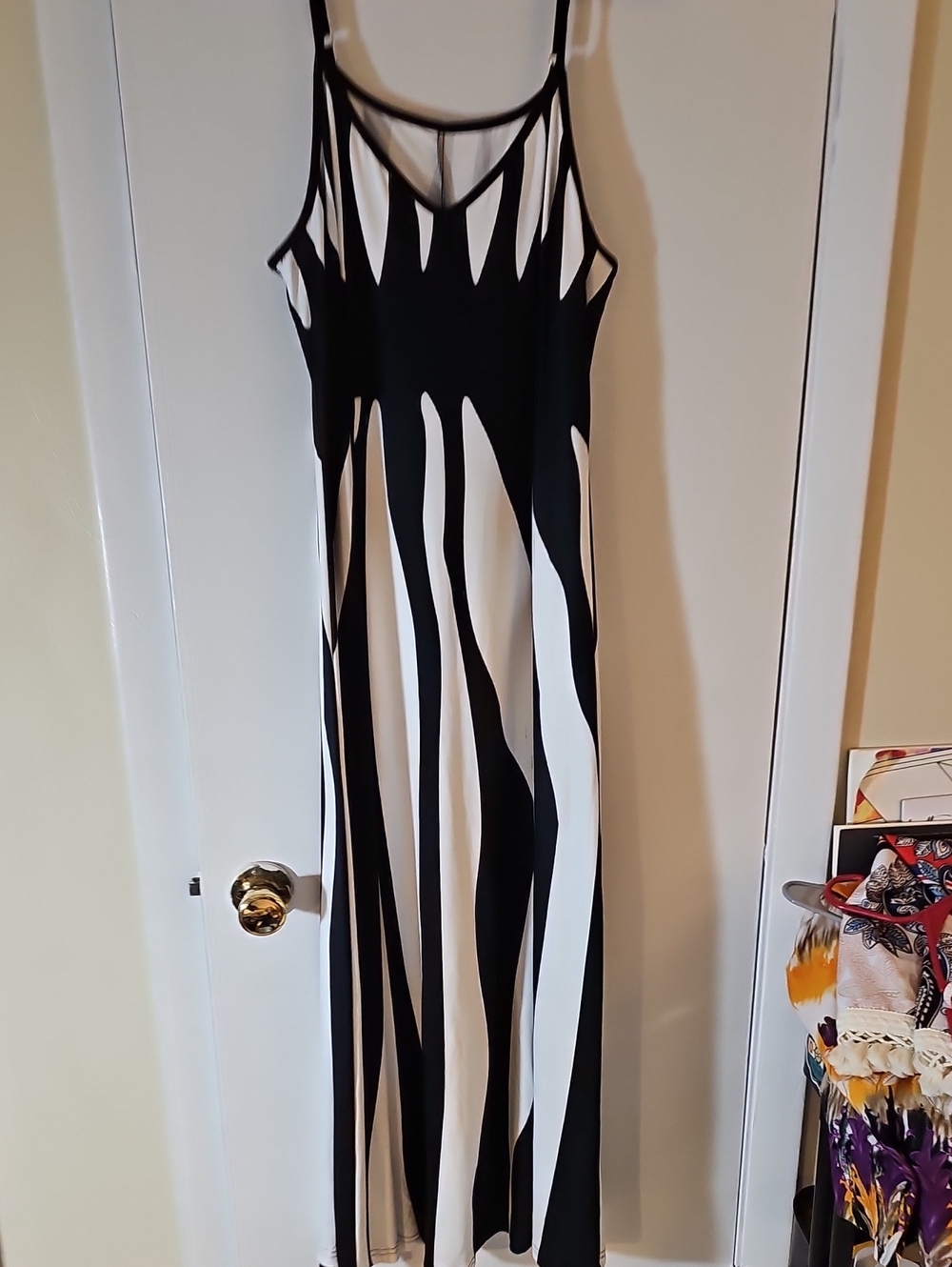 Black & White Striped Maxi Dress - Women